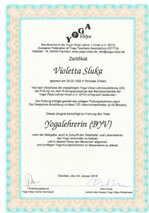 YOga Zertifikat